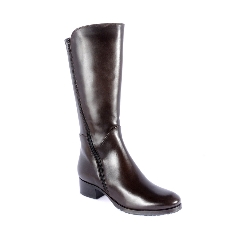 Le Pepe Napa Brn Mid Calf Boots with Shearling Fur - Picture 2 of 6